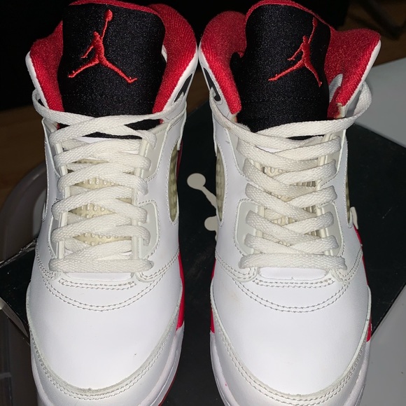 Fire Red 5s (black tongue) Sneakers